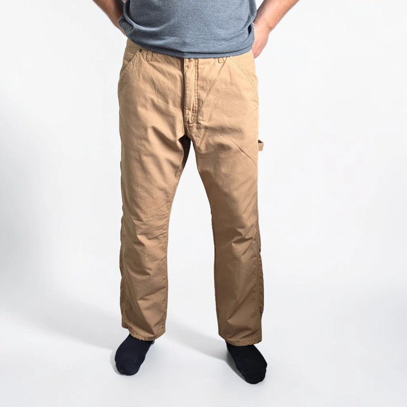 Wrangler Workwear Carpenter Trousers W34 L30 Tan Fleece Lined