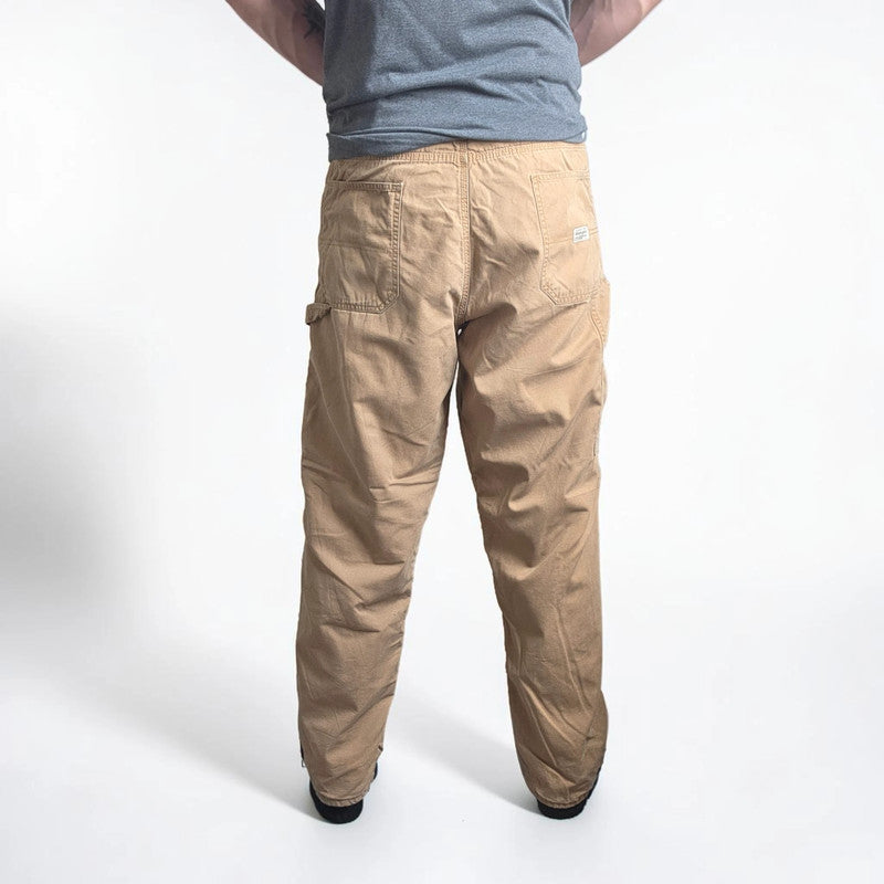 Wrangler Carpenter Trousers W36 L32 Tan Fleece Lined Workwear Utility Canvas Pants