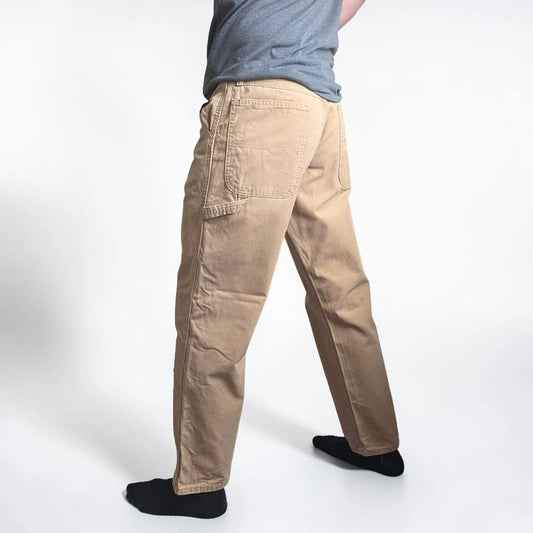 Wrangler Carpenter Jeans W32 L30 Tan Workwear Utility Pants Made In Mexico Cotton