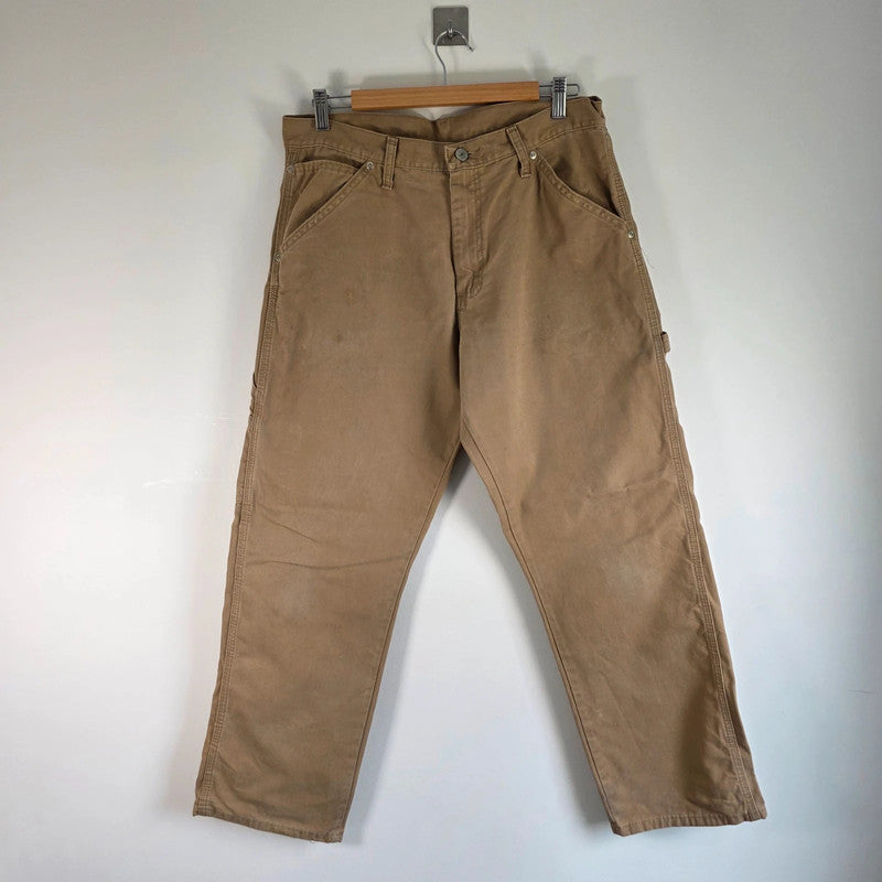Wrangler Carpenter Jeans W32 L30 Tan Workwear Utility Pants Made In Mexico Cotton
