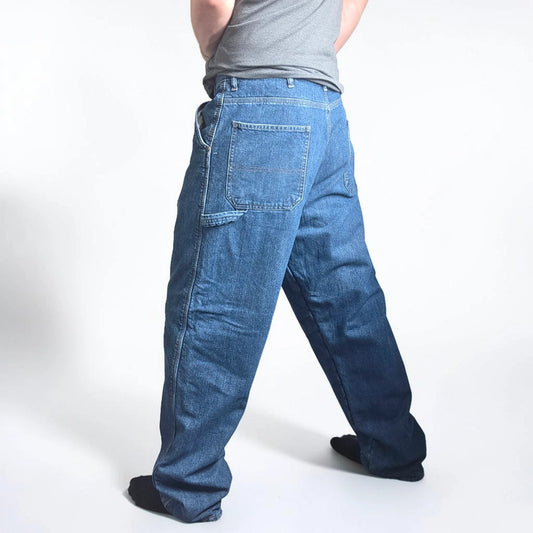 Wrangler Carpenter Jeans W36 L34 Blue Fleece Lined Workwear Utility Denim Pants