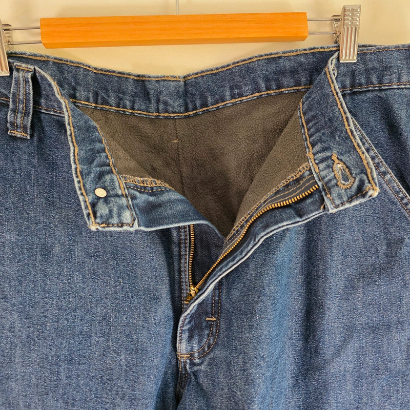 Wrangler Carpenter Jeans W40 L29 Blue Fleece Lined Workwear Utility Denim Pants