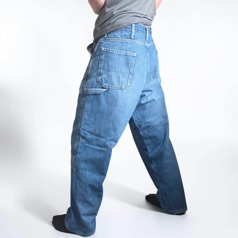 Wrangler Carpenter Jeans W40 L32 Blue Fleece Lined Workwear Utility Denim Pants