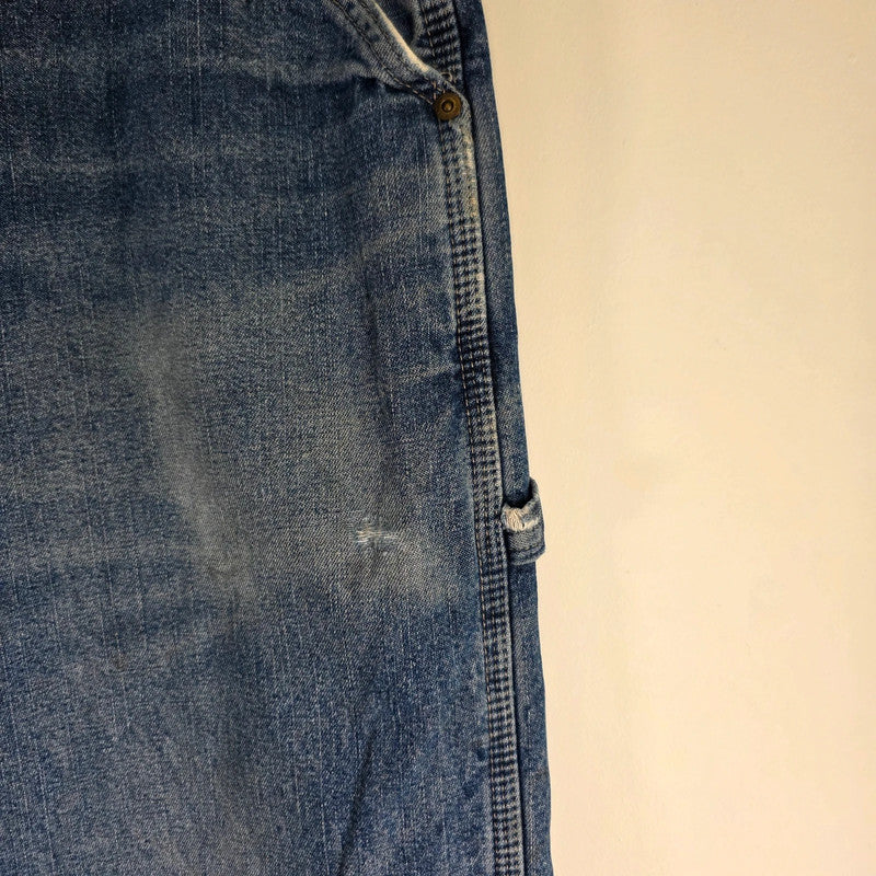 Wrangler Carpenter Jeans W40 L32 Blue Fleece Lined Workwear Utility Denim Pants
