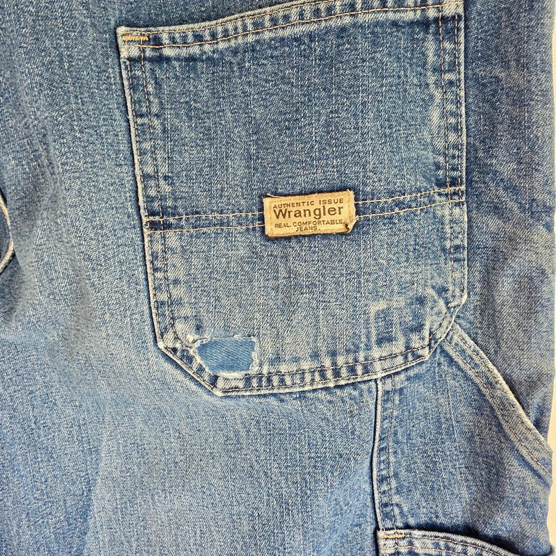 Wrangler Carpenter Jeans W40 L32 Blue Fleece Lined Workwear Utility Denim Pants