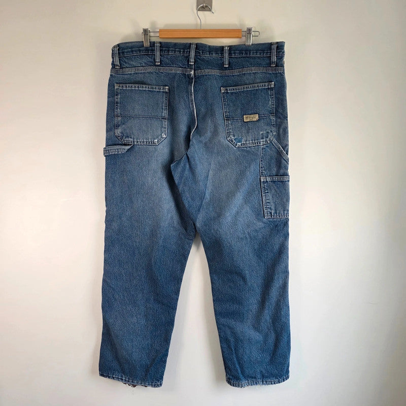 Wrangler Carpenter Jeans W40 L32 Blue Fleece Lined Workwear Utility Denim Pants