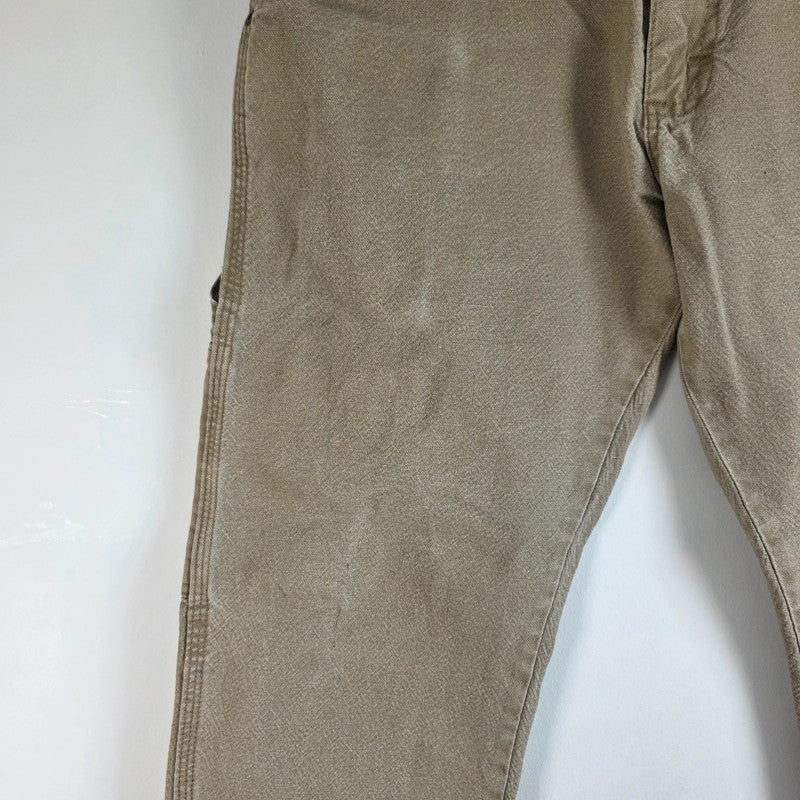 Wrangler Carpenter Jeans W32 L29 Beige Workwear Utility Carpenter Pants Made In Mexico
