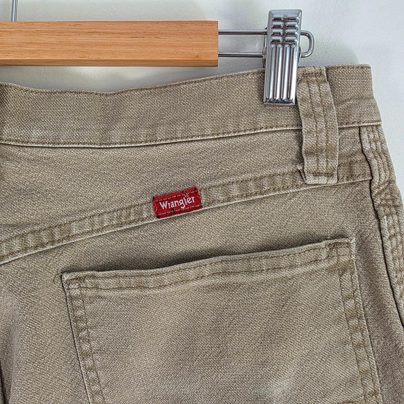 Wrangler Carpenter Jeans W32 L29 Beige Workwear Utility Carpenter Pants Made In Mexico