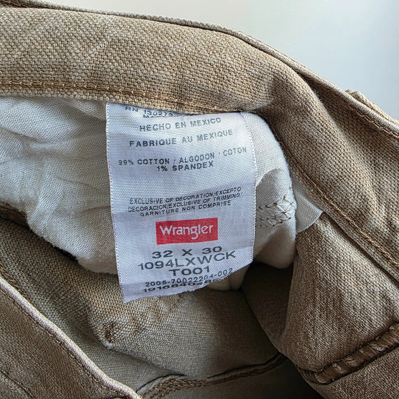 Wrangler Carpenter Jeans W32 L29 Beige Workwear Utility Carpenter Pants Made In Mexico