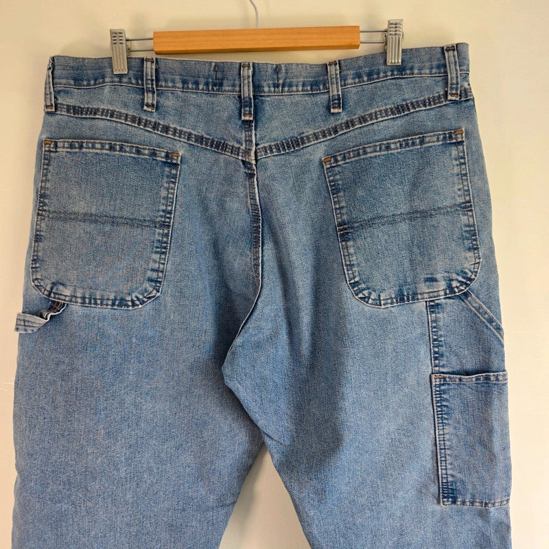 Vintage Wrangler Carpenter Jeans W38 L29 Blue Workwear Utility Denim Pants Made In Mexico