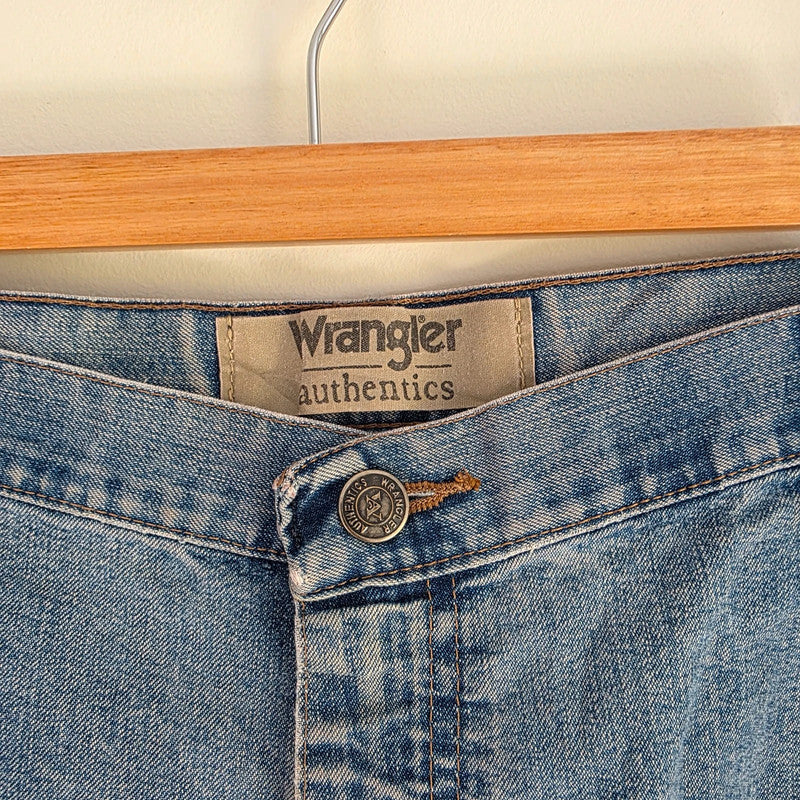 Vintage Wrangler Carpenter Jeans W38 L29 Blue Workwear Utility Denim Pants Made In Mexico