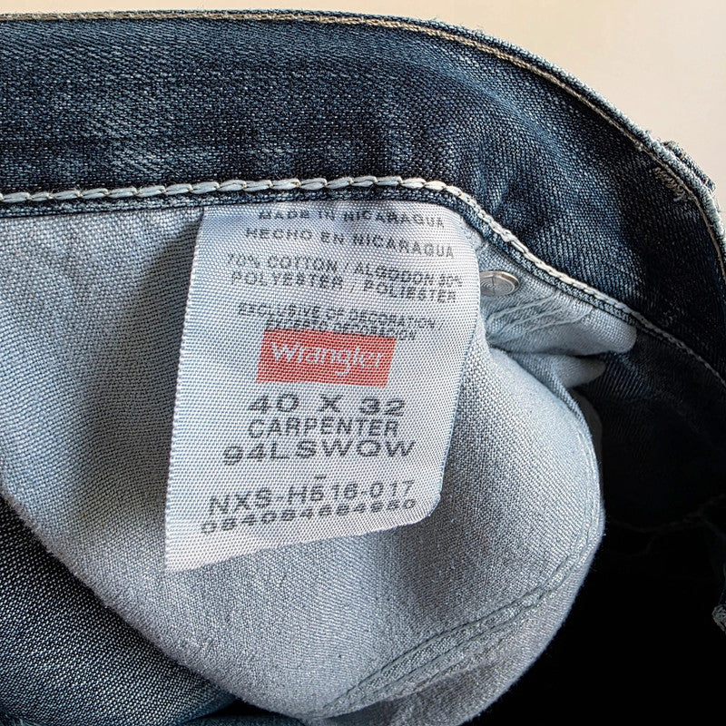 Wrangler Carpenter Jeans W40 L32 Blue Workwear Utility Baggy Denim Pants Relaxed