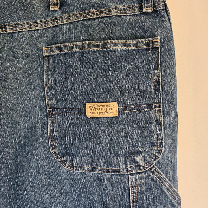 Wrangler Carpenter Jeans W40 L32 Blue Workwear Utility Baggy Denim Pants Relaxed