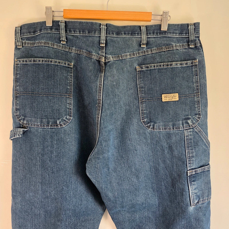 Wrangler Carpenter Jeans W40 L32 Blue Workwear Utility Baggy Denim Pants Relaxed
