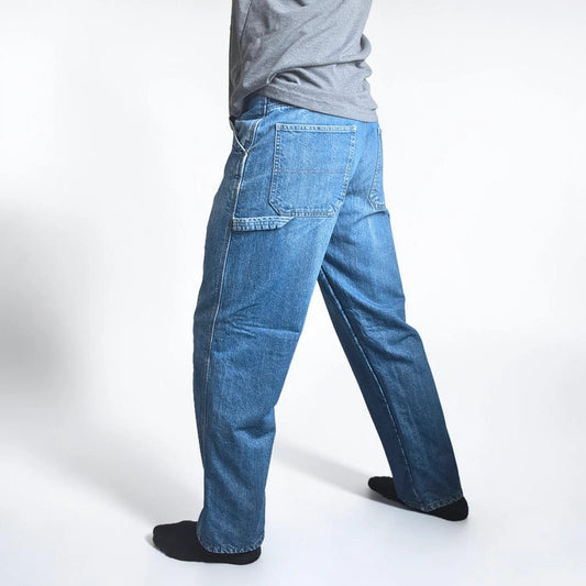 Wrangler Carpenter Jeans W32 L31 Blue Fleece Lined Workwear Utility Denim Pants