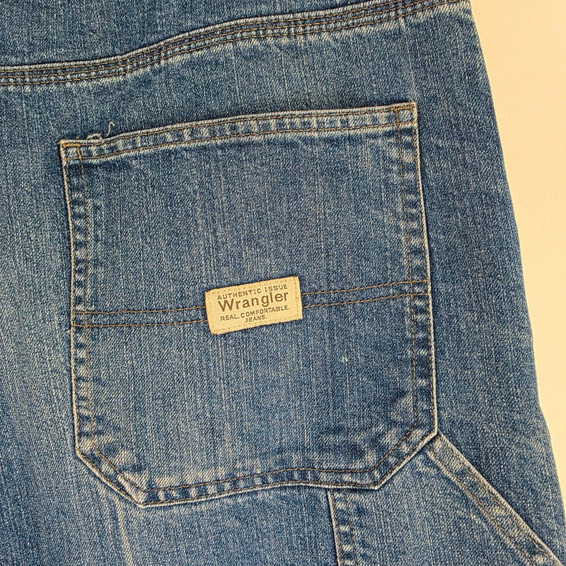 Wrangler Carpenter Jeans W32 L31 Blue Fleece Lined Workwear Utility Denim Pants