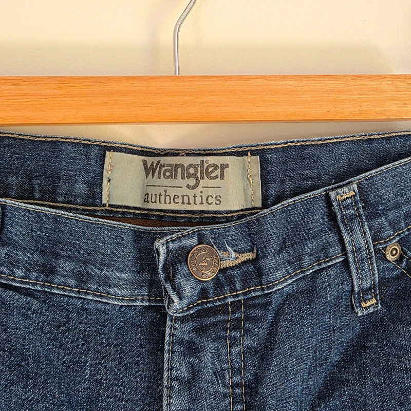 Wrangler Carpenter Jeans W33 L32 Blue Fleece Lined Workwear Utility Denim Pants