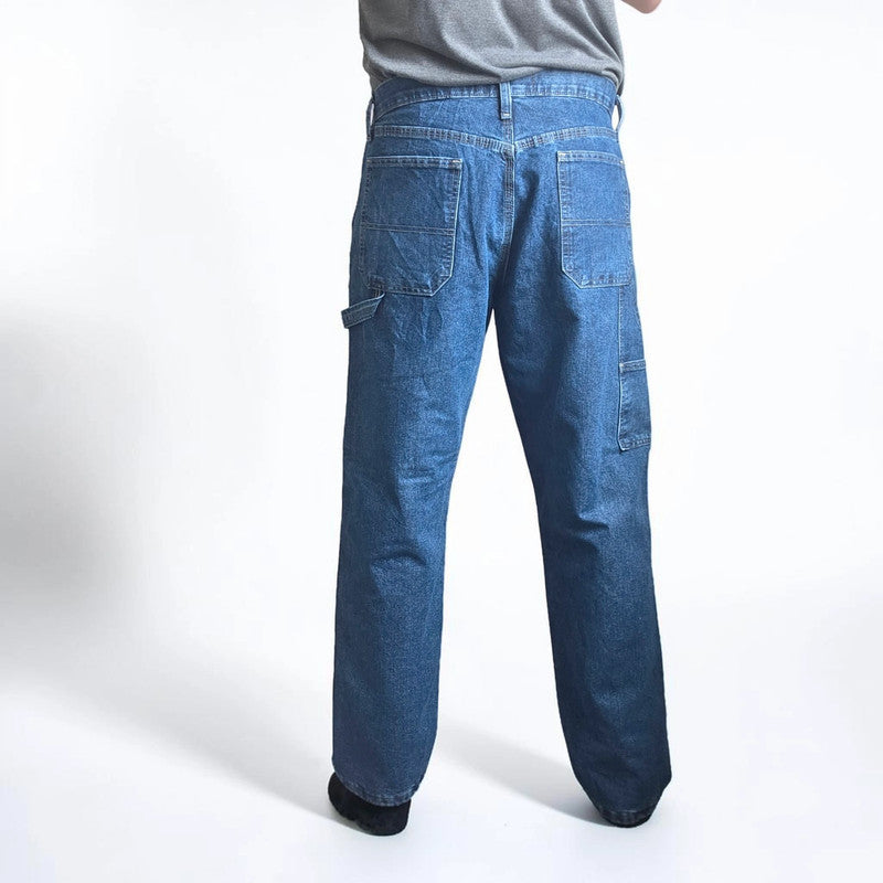 Wrangler Carpenter Jeans W33 L32 Blue Fleece Lined Workwear Utility Denim Pants