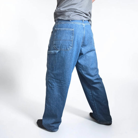Wrangler Carpenter Jeans W38 L32 Blue Fleece Lined Workwear Utility Denim Pants