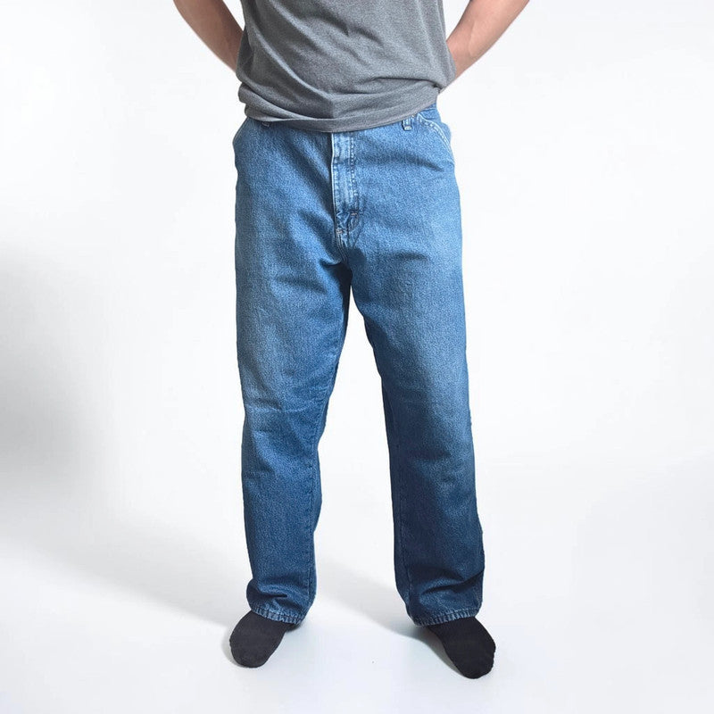 Wrangler Carpenter Jeans W38 L32 Blue Fleece Lined Workwear Utility Denim Pants
