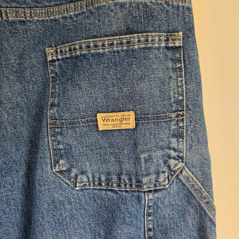 Wrangler Carpenter Jeans W38 L32 Blue Fleece Lined Workwear Utility Denim Pants