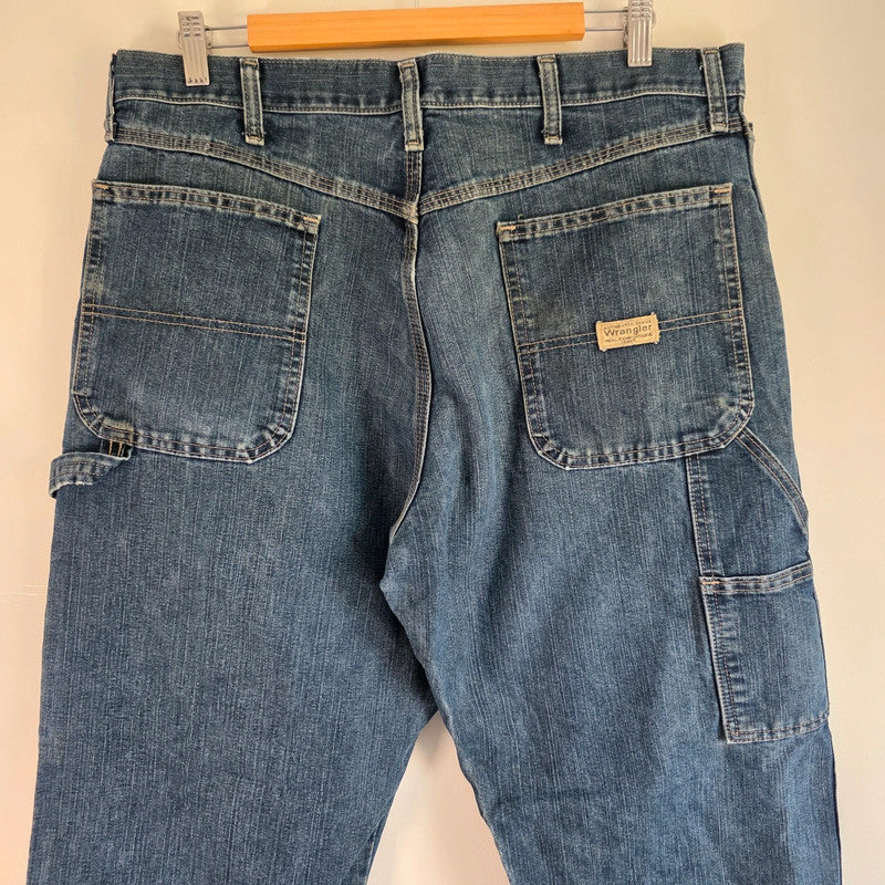 Wrangler Carpenter Jeans W36 L32 Blue Workwear Utility Denim Pants Relaxed Fit Baggy