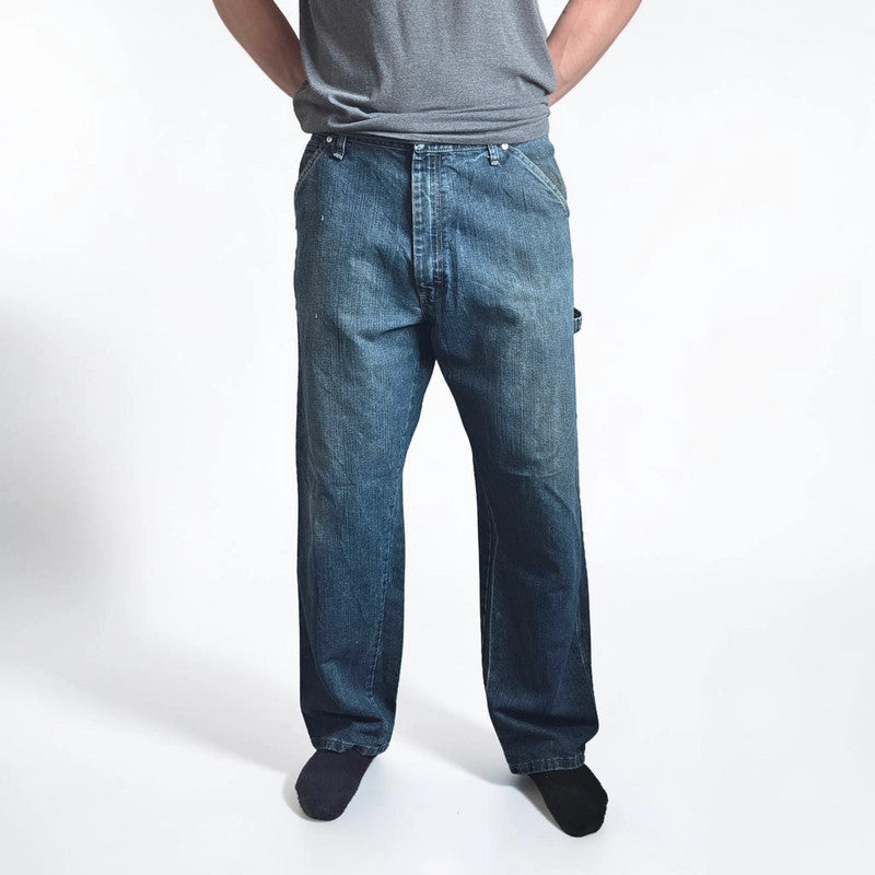 Wrangler Carpenter Jeans W36 L32 Blue Workwear Utility Denim Pants Relaxed Fit Baggy