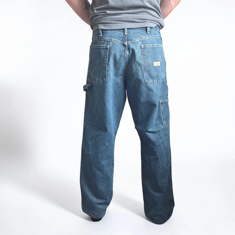 Wrangler Carpenter Jeans W36 L32 Blue Workwear Utility Denim Pants Relaxed Fit Baggy