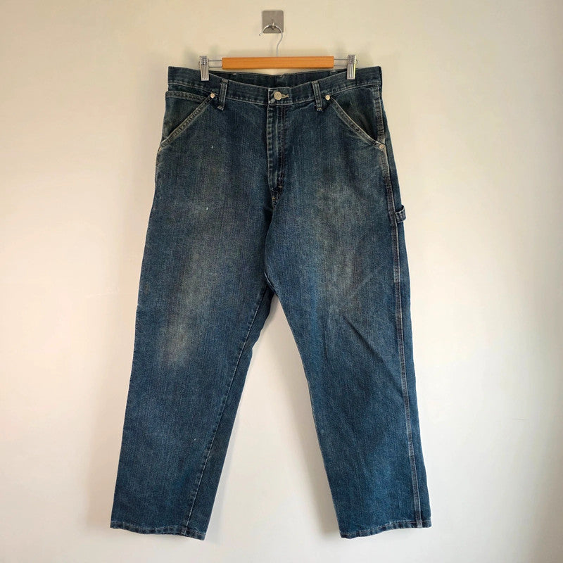 Wrangler Carpenter Jeans W36 L32 Blue Workwear Utility Denim Pants Relaxed Fit Baggy