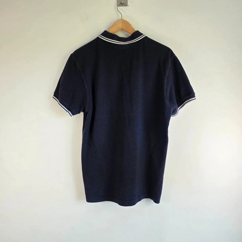 Fred Perry Twin Tipped Polo Shirt Navy Blue Cotton Logo Polo Men's Size M Mod Terrace