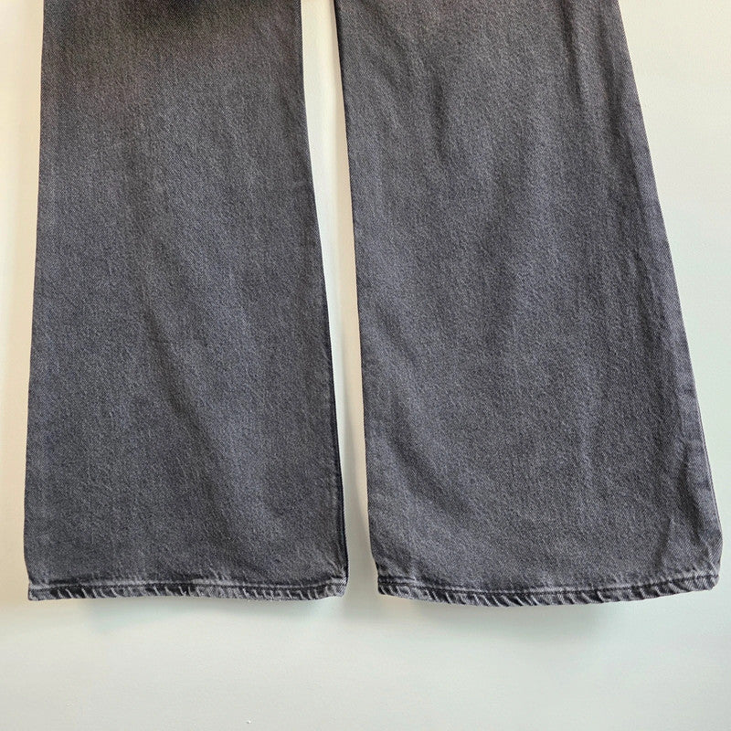 Levi's 70s High Flare Jeans W30 L33 Faded Black Grey High Rise Bell Bottom Retro