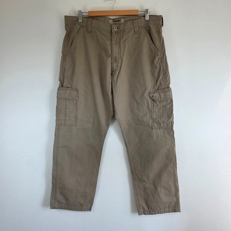 Wrangler Cargo Trousers Mens W36 L29 Beige Relaxed Fit Utility Combat Workwear Pants
