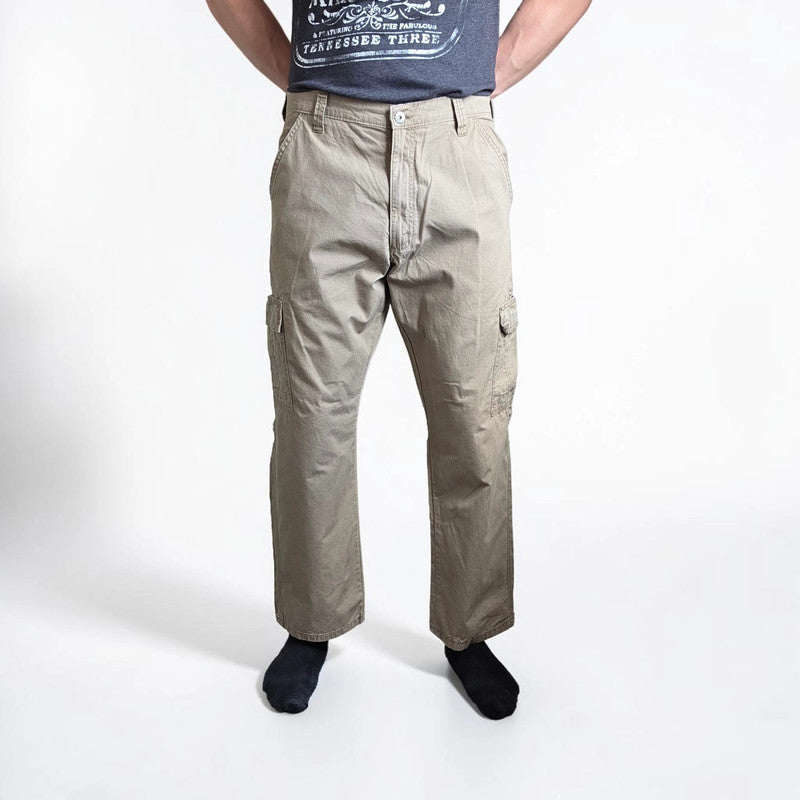 Wrangler Cargo Trousers Mens W36 L29 Beige Relaxed Fit Utility Combat Workwear Pants