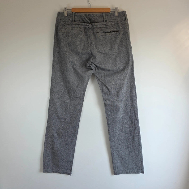 Diesel grey cotton trousers with slim straight fit and subtle wear details.