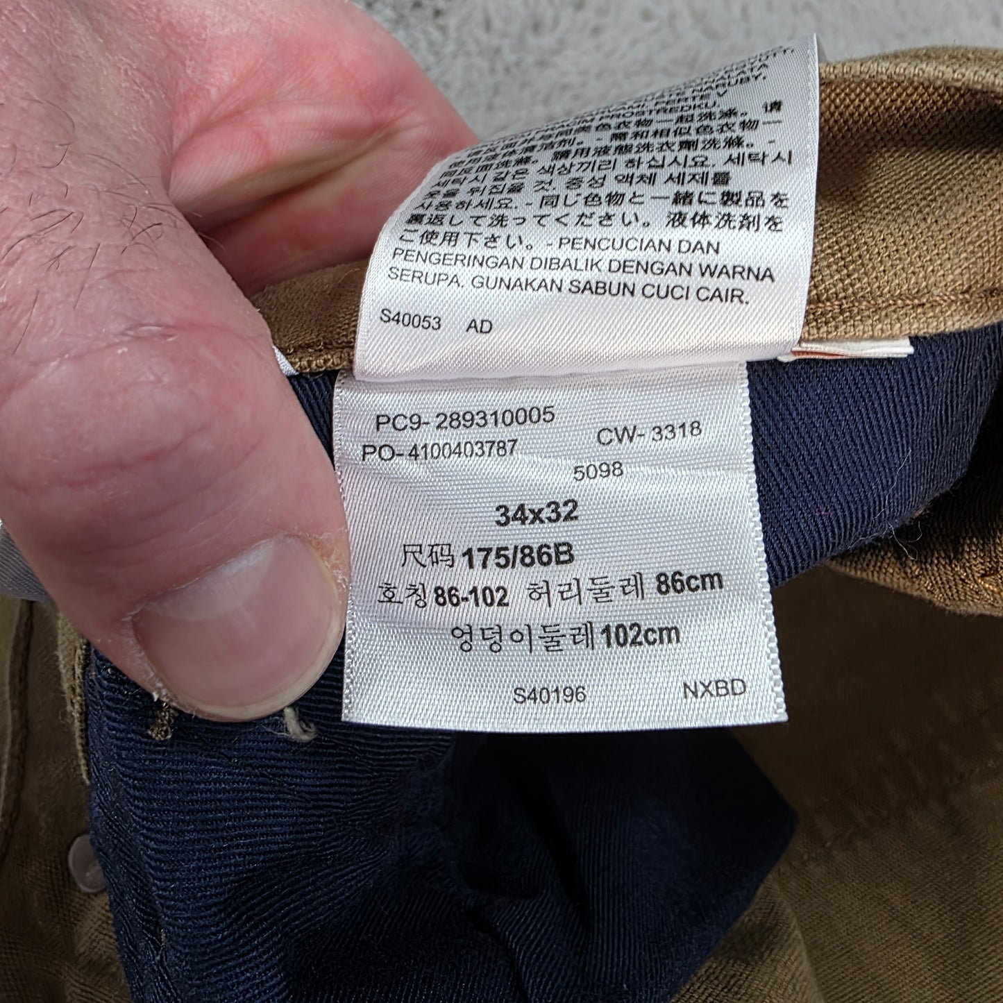Levi’s Workwear 545 carpenter trousers W34 L32 men’s straight leg cotton elastane