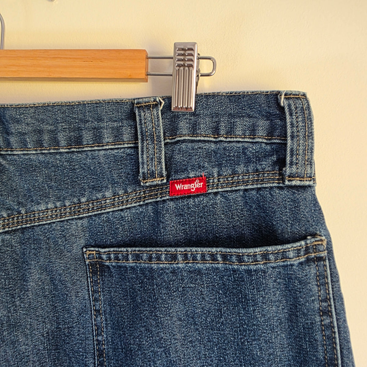 Wrangler Carpenter Jeans W36 L33 (W36 L34 Tag) Relaxed Fit Blue Fleece Lined Men