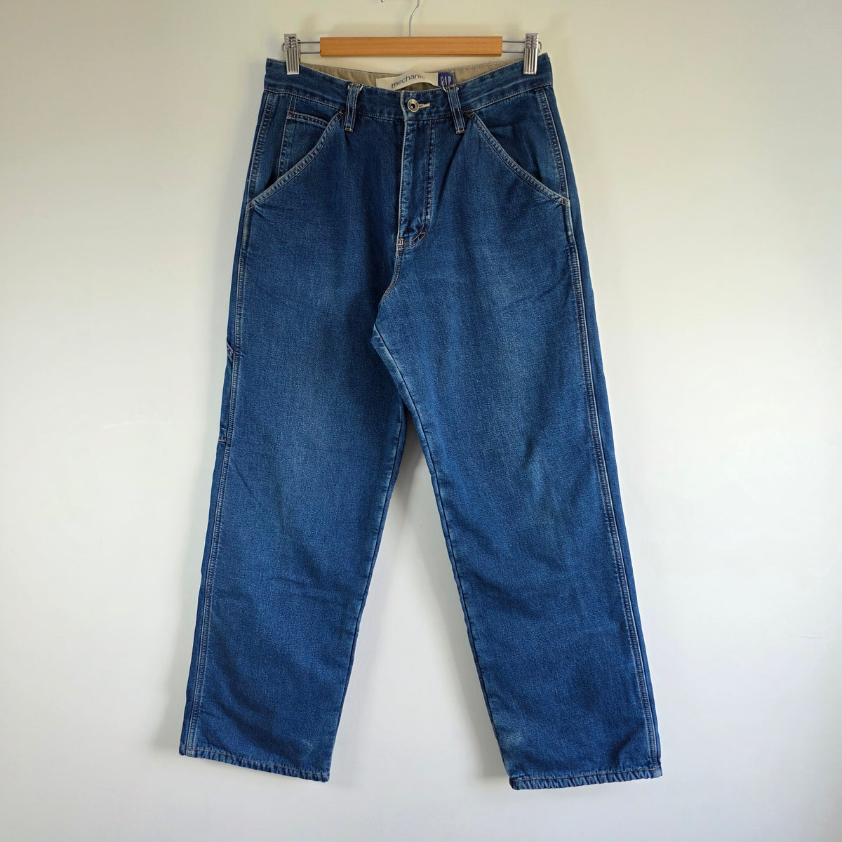 Gap Mechanic Carpenter Jeans W29 L30 Relaxed Fit Blue Fleece Lined Men’s