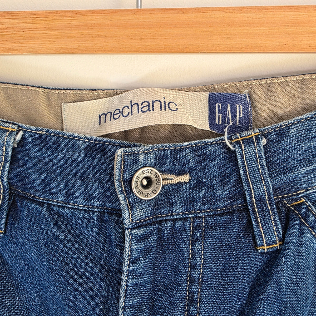 Gap Mechanic Carpenter Jeans W29 L30 Relaxed Fit Blue Fleece Lined Men’s