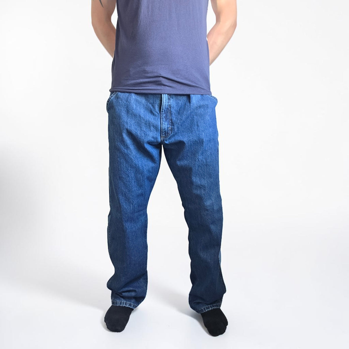 Wrangler Carpenter Jeans W36 L33 (W36 L34 Tag) Relaxed Fit Blue Fleece Lined Men
