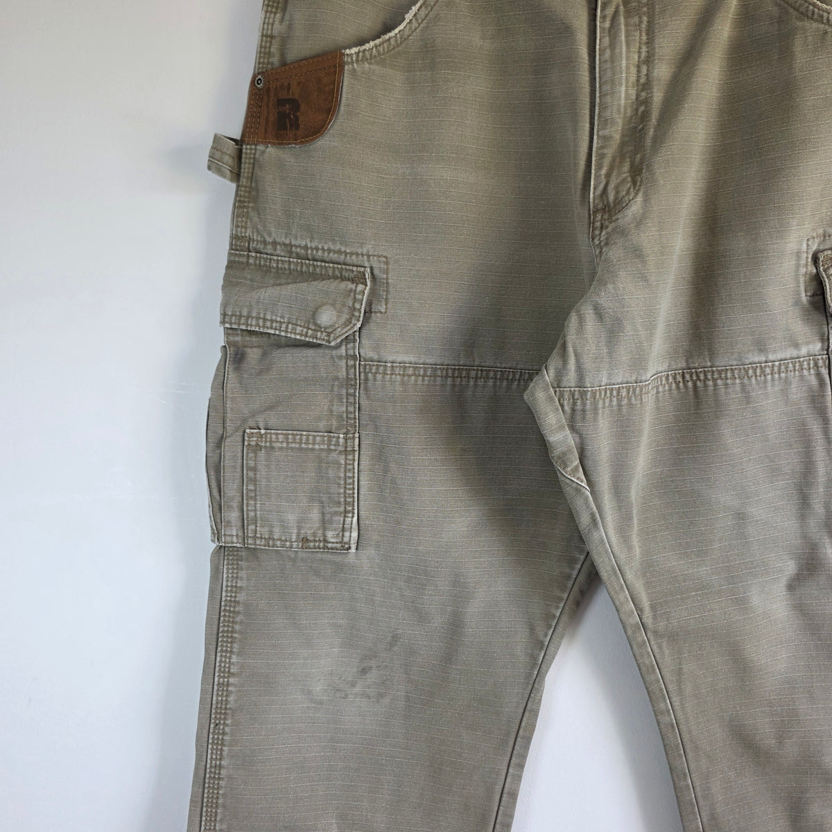 Wrangler Riggs Carpenter Trousers W36 L30 Relaxed Fit Beige Workwear Men’s