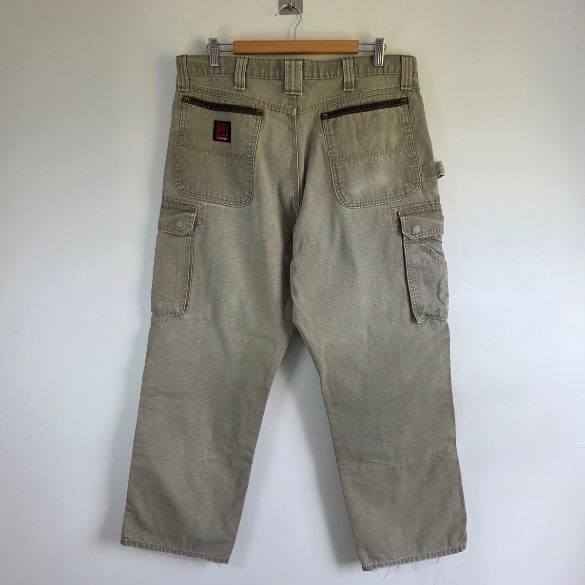 Wrangler Riggs Carpenter Trousers W36 L30 Relaxed Fit Beige Workwear Men’s