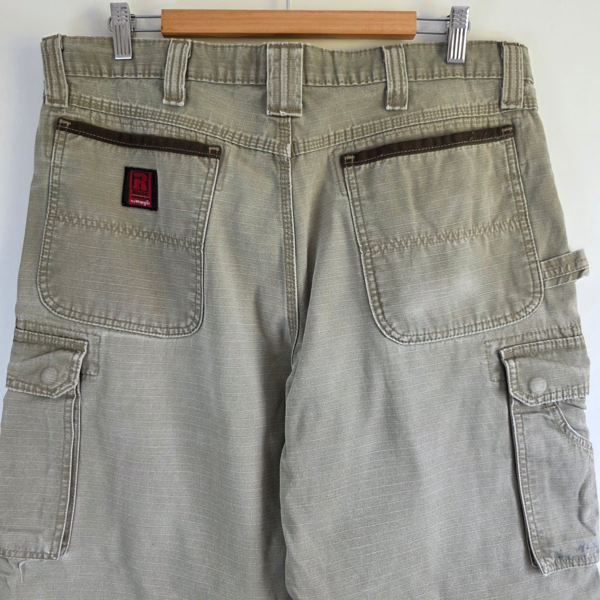 Wrangler Riggs Carpenter Trousers W36 L30 Relaxed Fit Beige Workwear Men’s