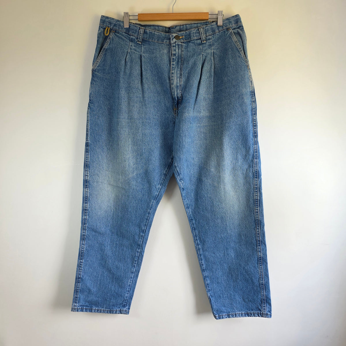 Wrangler Rugged Wear Carpenter Jeans W39 L30 (Tag 42x30) Relaxed Blue Vintage