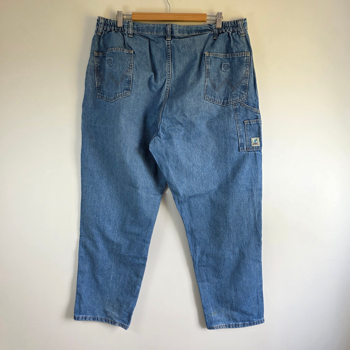Wrangler Rugged Wear Carpenter Jeans W39 L30 (Tag 42x30) Relaxed Blue Vintage