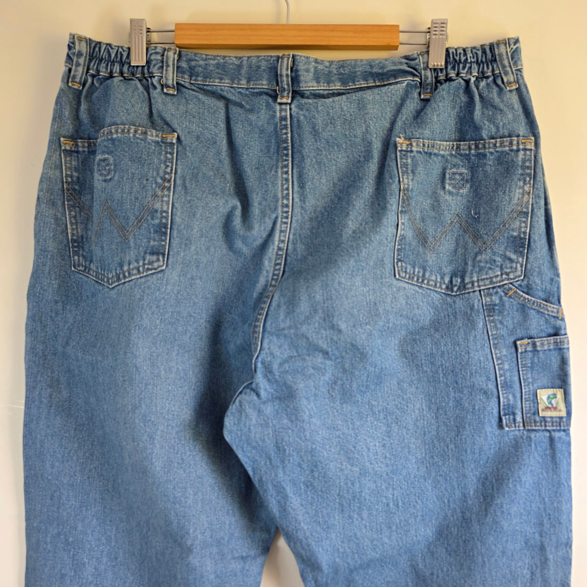 Wrangler Rugged Wear Carpenter Jeans W39 L30 (Tag 42x30) Relaxed Blue Vintage
