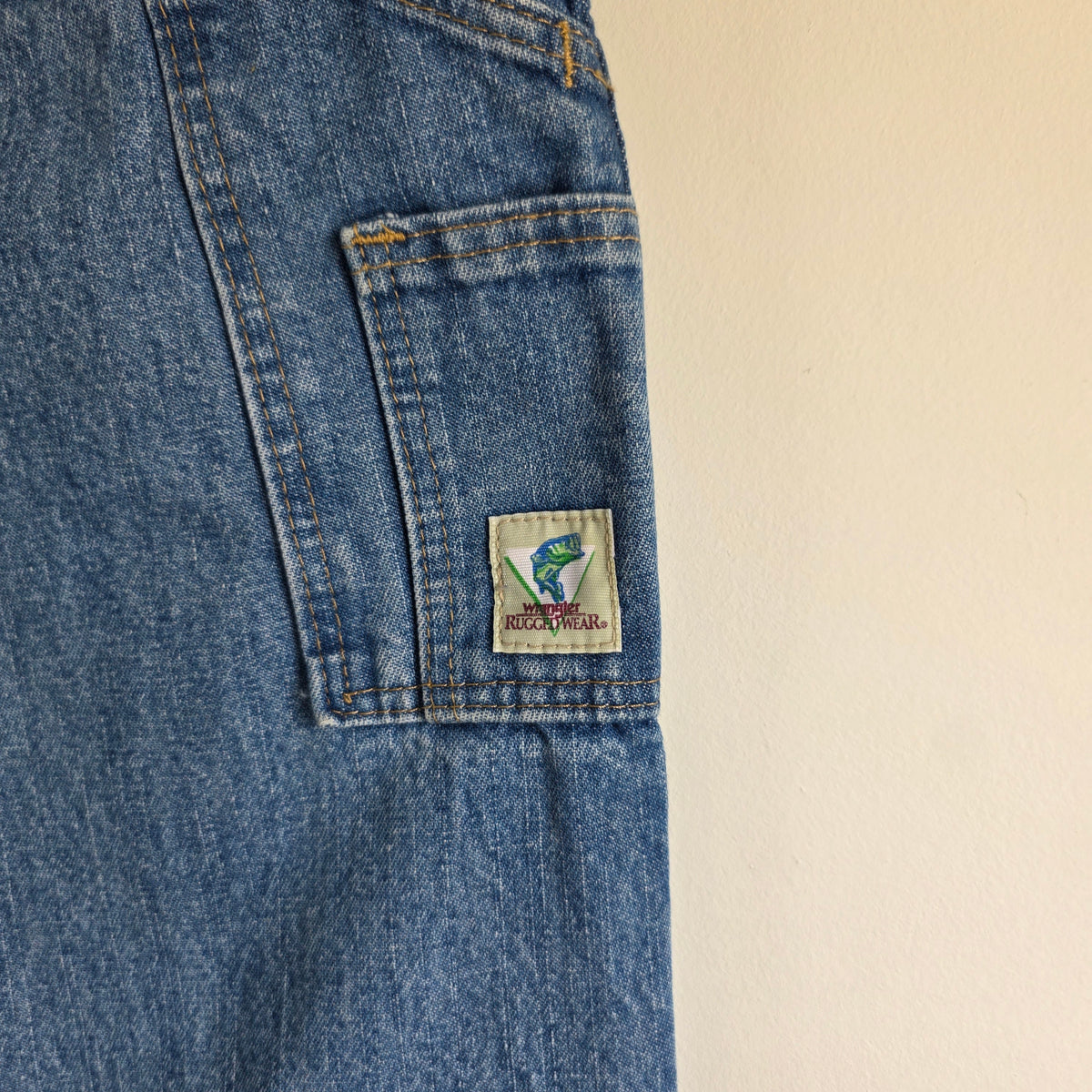 Wrangler Rugged Wear Carpenter Jeans W39 L30 (Tag 42x30) Relaxed Blue Vintage