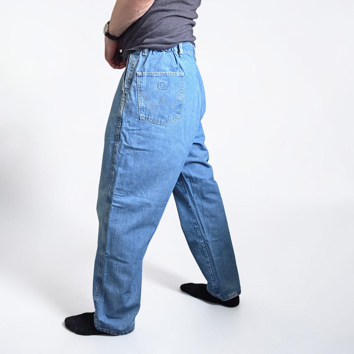 Wrangler Rugged Wear Carpenter Jeans W39 L30 (Tag 42x30) Relaxed Blue Vintage