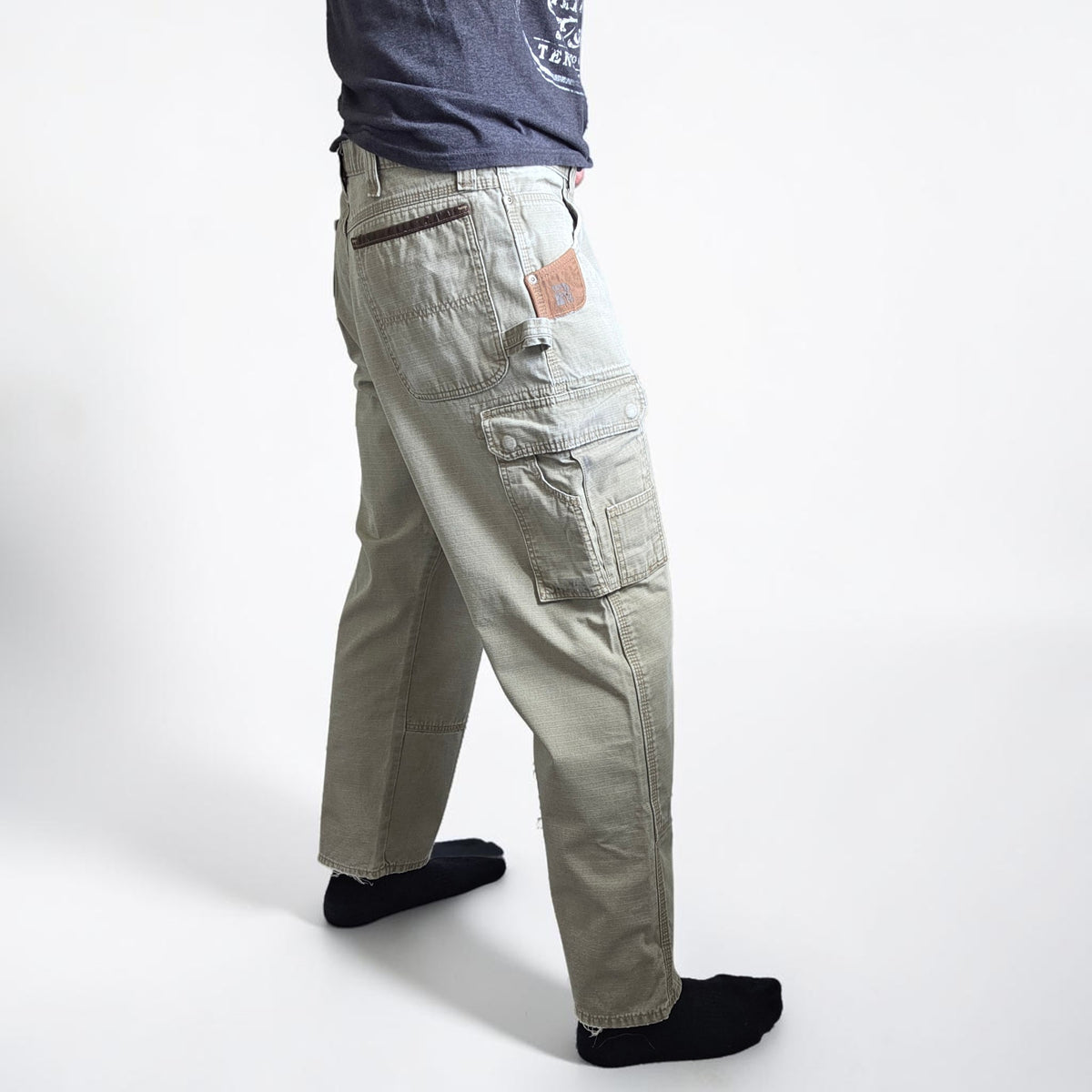 Wrangler Riggs Carpenter Trousers W36 L30 Relaxed Fit Beige Workwear Men’s