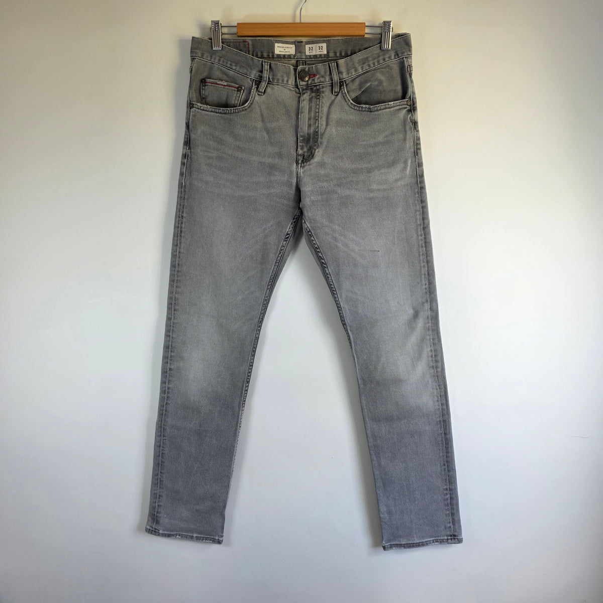 Tommy Hilfiger Mercer Jeans W32 L32 Grey Straight Fit Stretch Men's Denim