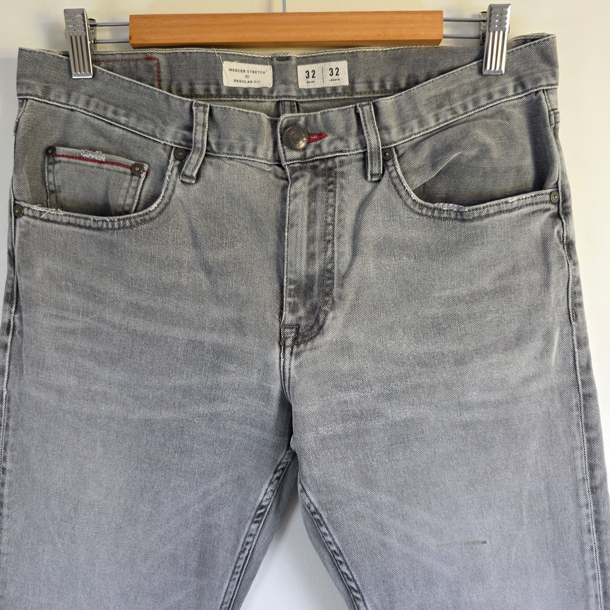 Tommy Hilfiger Mercer Jeans W32 L32 Grey Straight Fit Stretch Men's Denim
